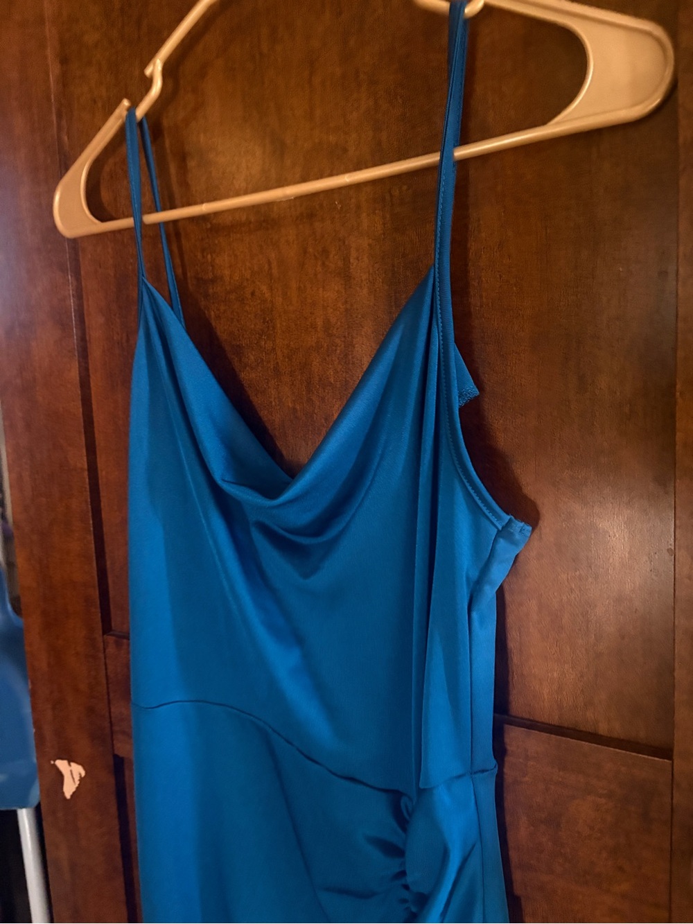 Blue Cowl Neck Slip Dress - Unbranded